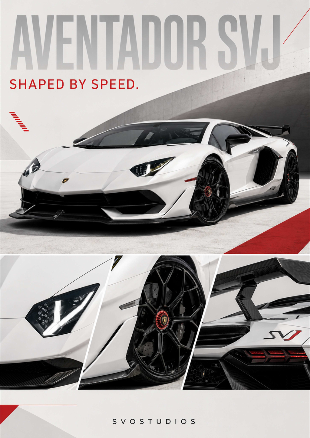 White Aventador SVJ Luxury Editorial artwork
