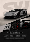 Grey Aventador SVJ Technical Speed Profile artwork