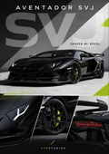 Black Aventador SVJ — Shaped by Speed artwork