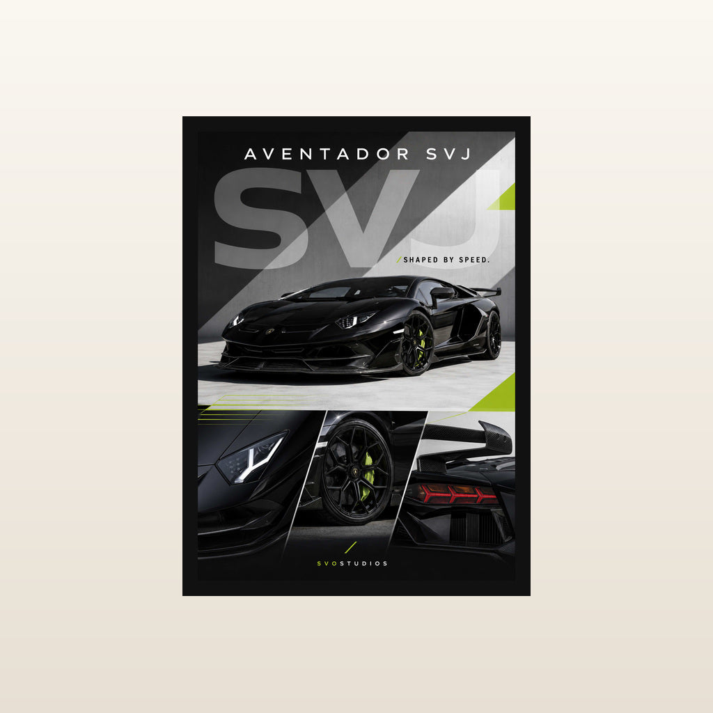 Black Aventador SVJ — Shaped by Speed in Classic black frame