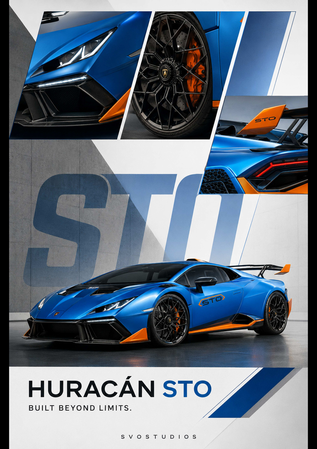 Electric Blue Huracán STO Editorial artwork
