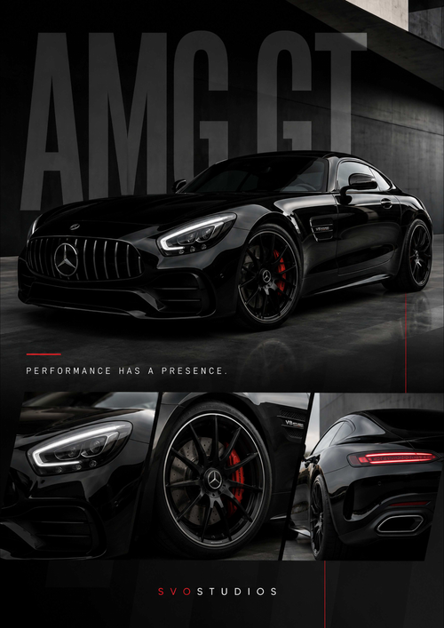 Gloss Black AMG GT Automotive Wall Art artwork