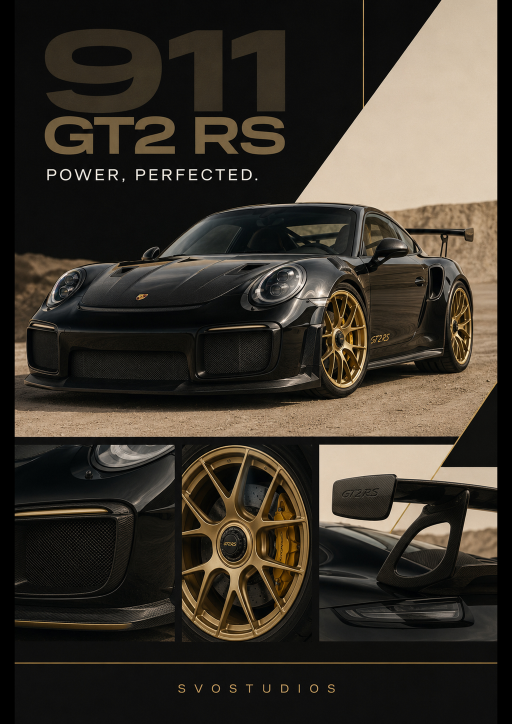 Gloss Black Porsche 911 GT2 RS artwork