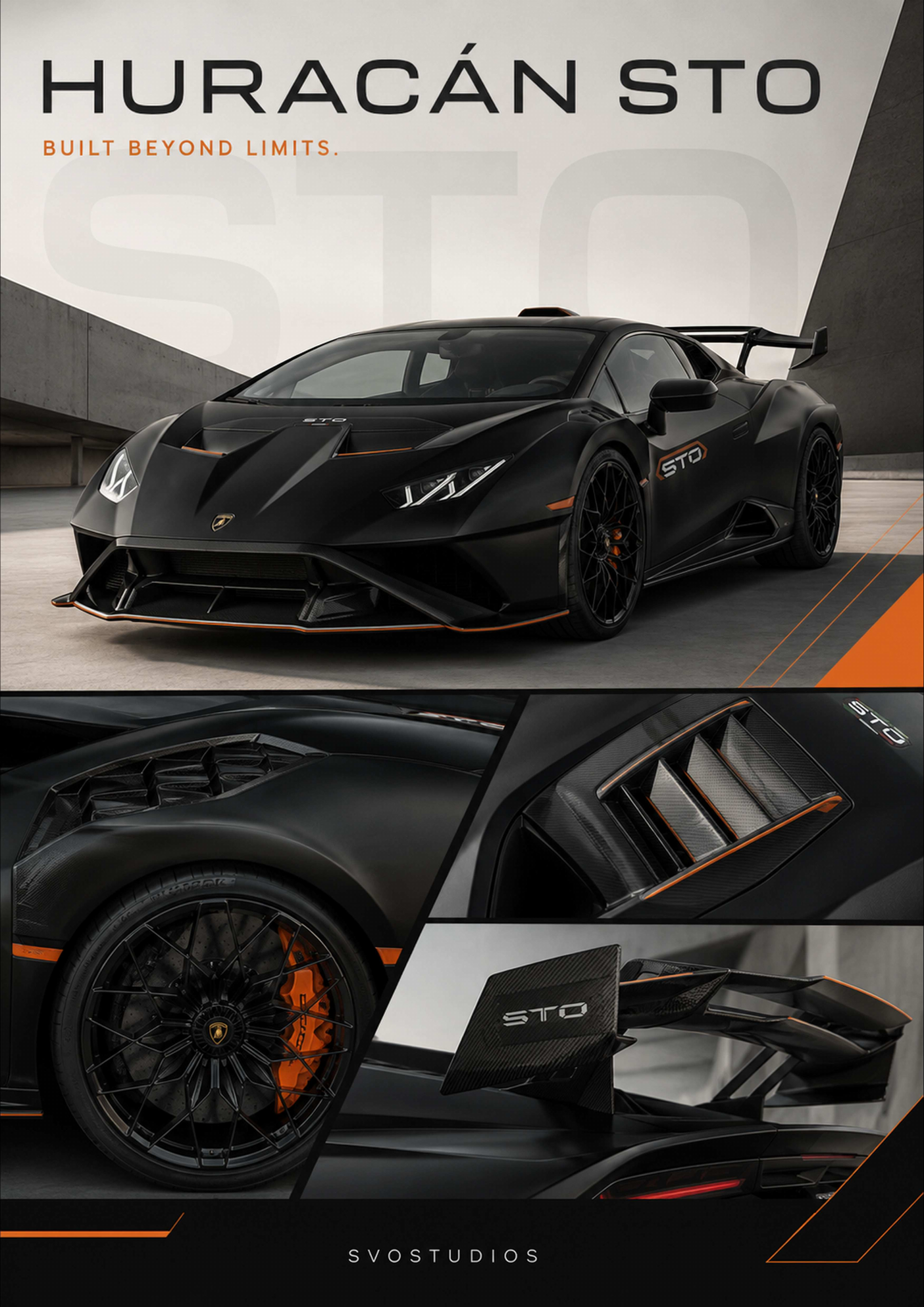 Satin Black Huracán STO artwork