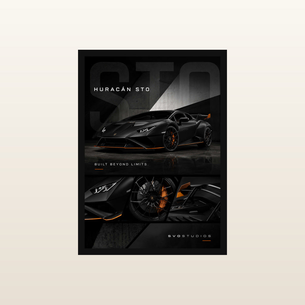 Stealth Black Huracán STO in Classic black frame
