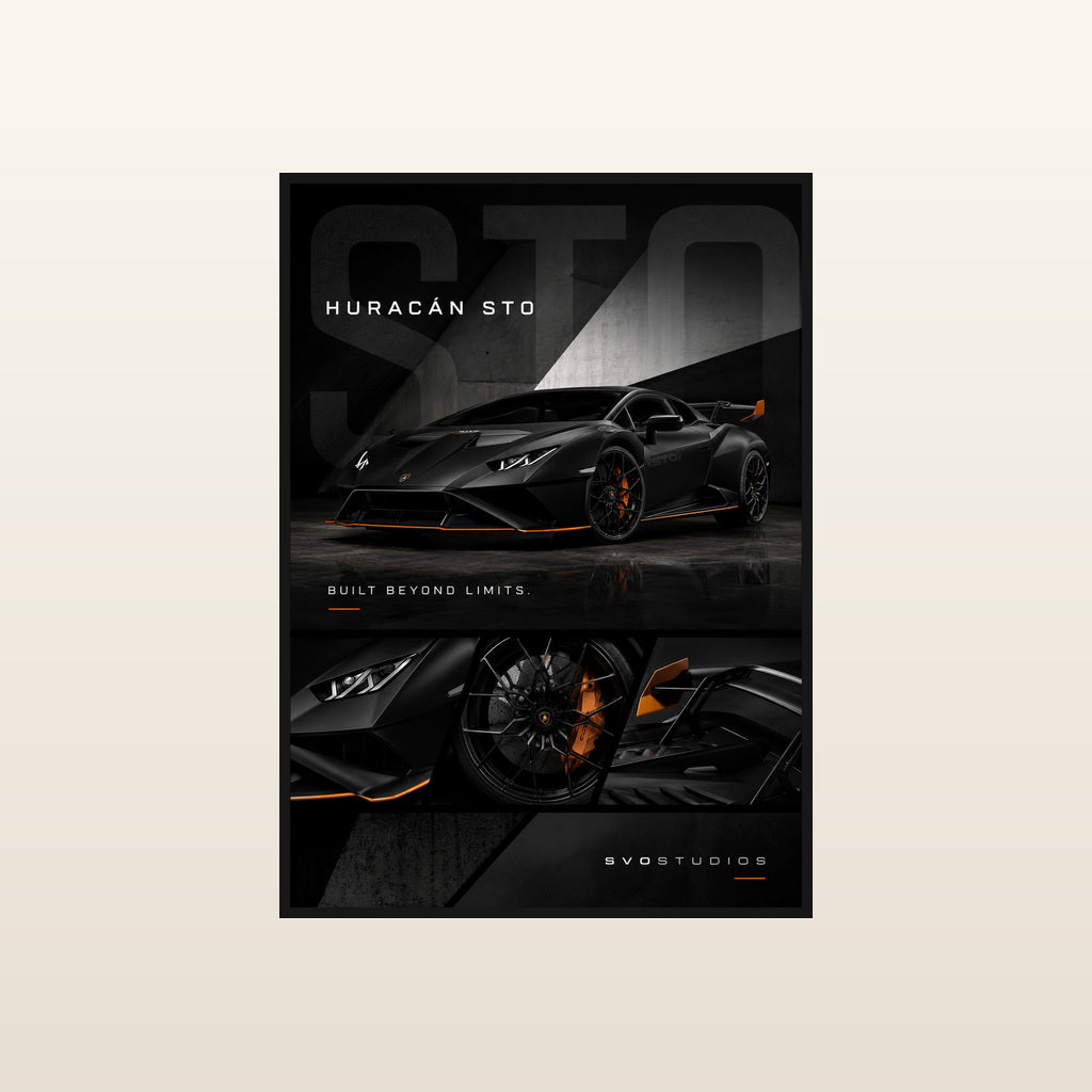 Stealth Black Huracán STO in Standard black frame