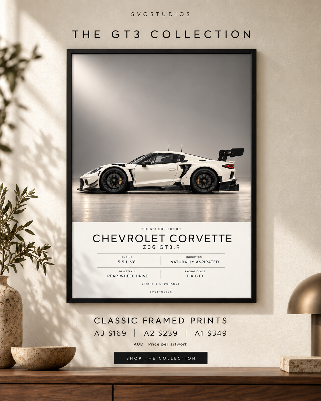 Chevrolet Corvette Z06 GT3.R in a Classic Frame — campaign image