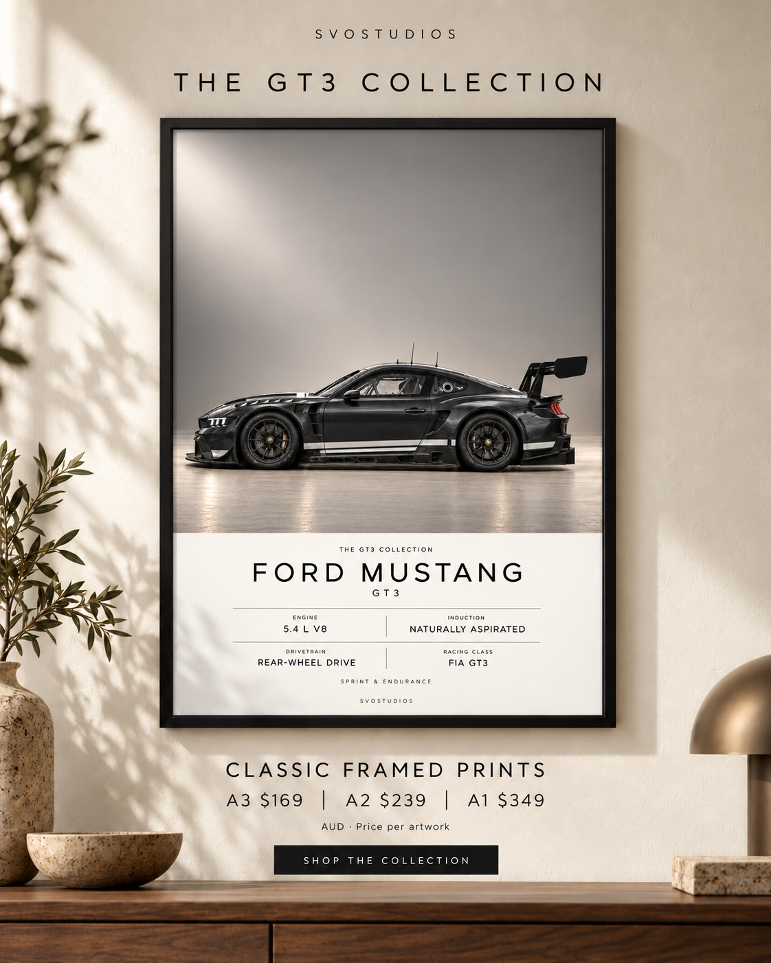 Ford Mustang GT3 in a Classic Frame — campaign image