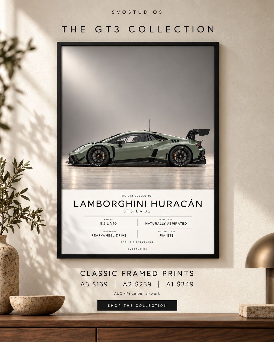Lamborghini Huracán GT3 EVO2 in a Classic Frame — campaign image