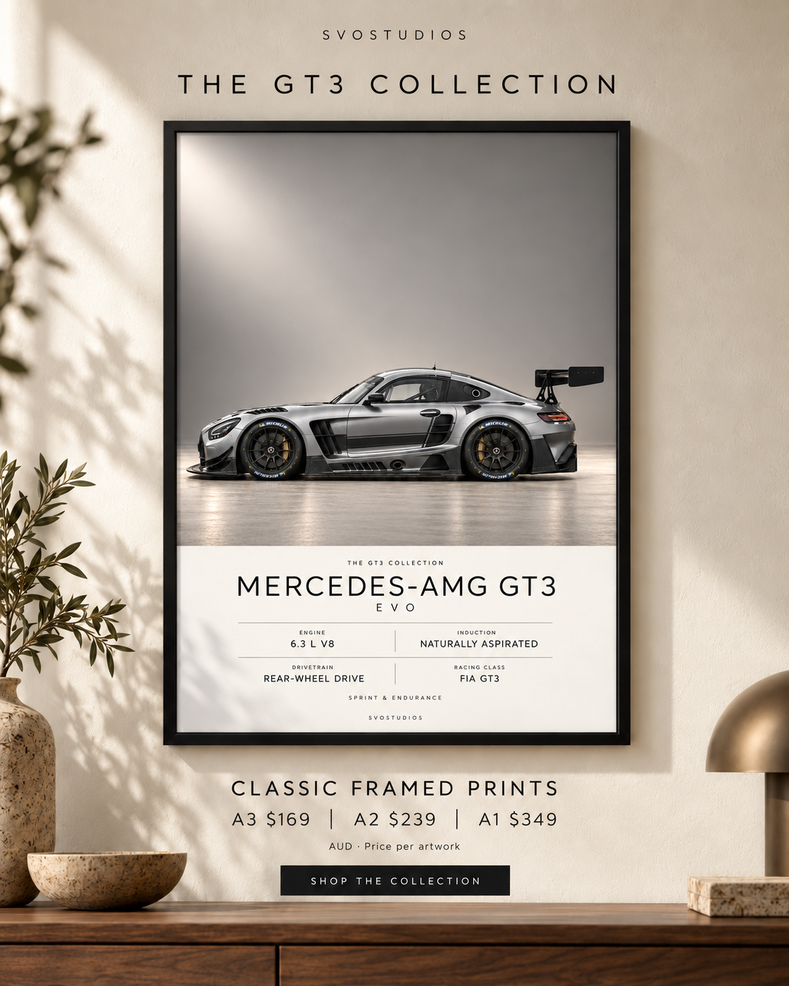 Mercedes-AMG GT3 EVO in a Classic Frame — campaign image