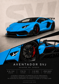 Vivid Blue Aventador SVJ Automotive Wall Art artwork