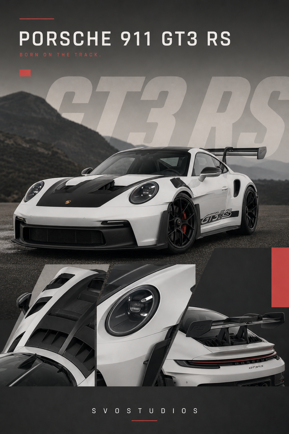 White & Black Track Edition Art Print