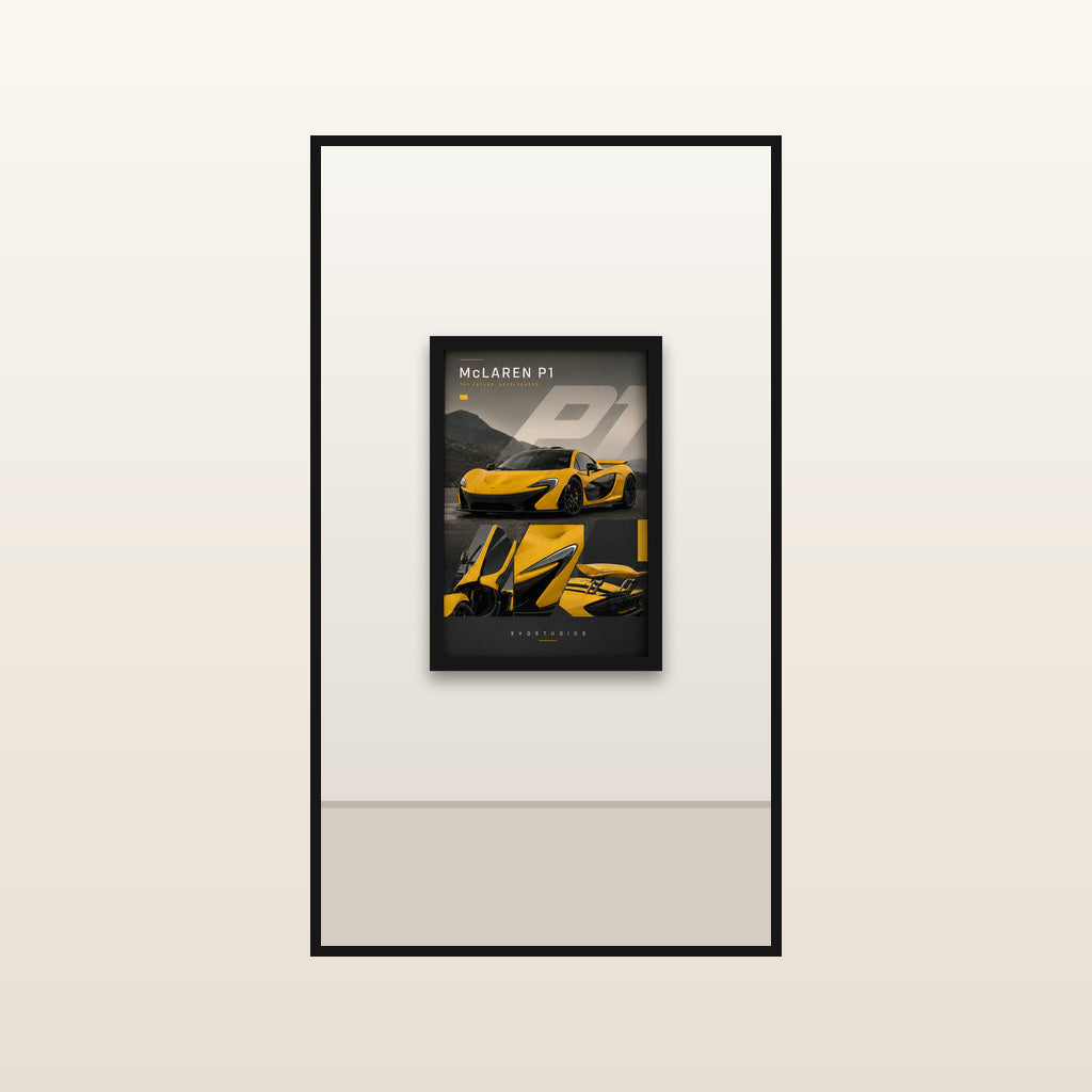 Volcano Yellow McLaren P1 in Standard black frame
